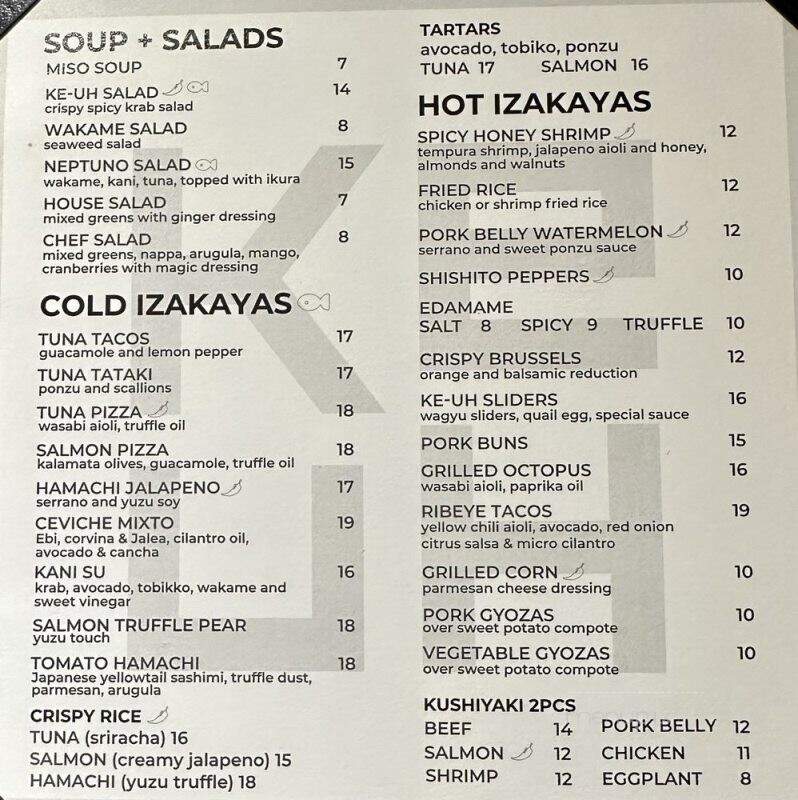 Ke-uH - Weston, FL menu_pic