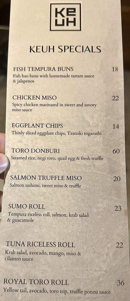 Ke-uH - Weston, FL menu_pic