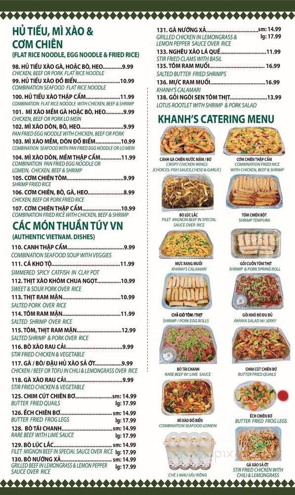 Khanh's Vietnamese Restaurant - Fort Worth, TX menu_pic