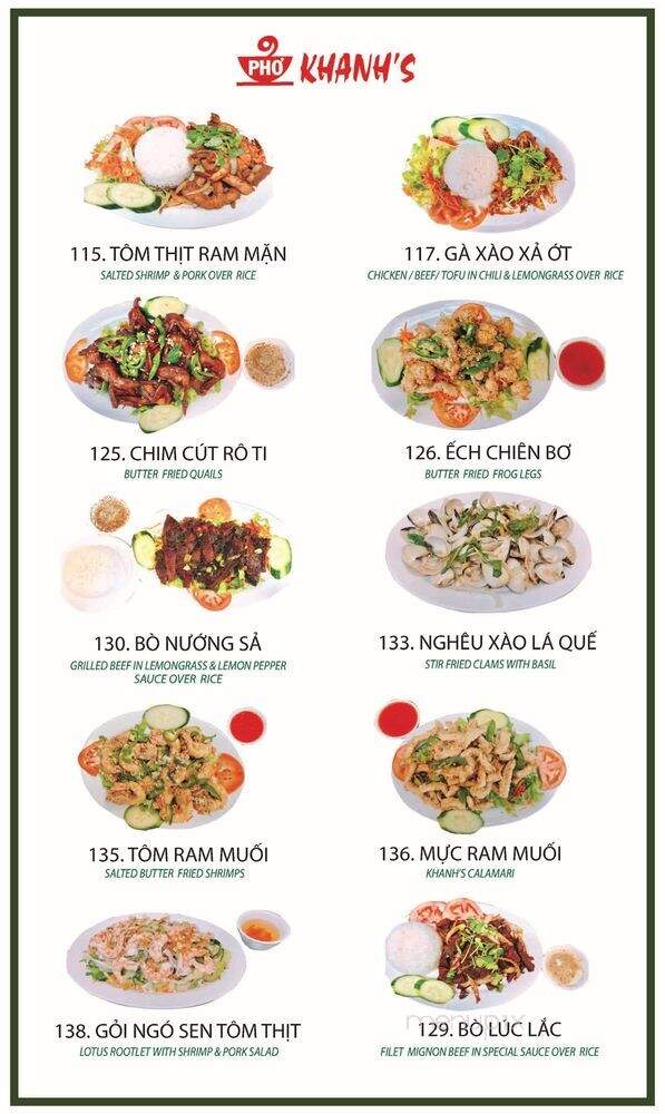 Khanh's Vietnamese Restaurant - Fort Worth, TX menu_pic