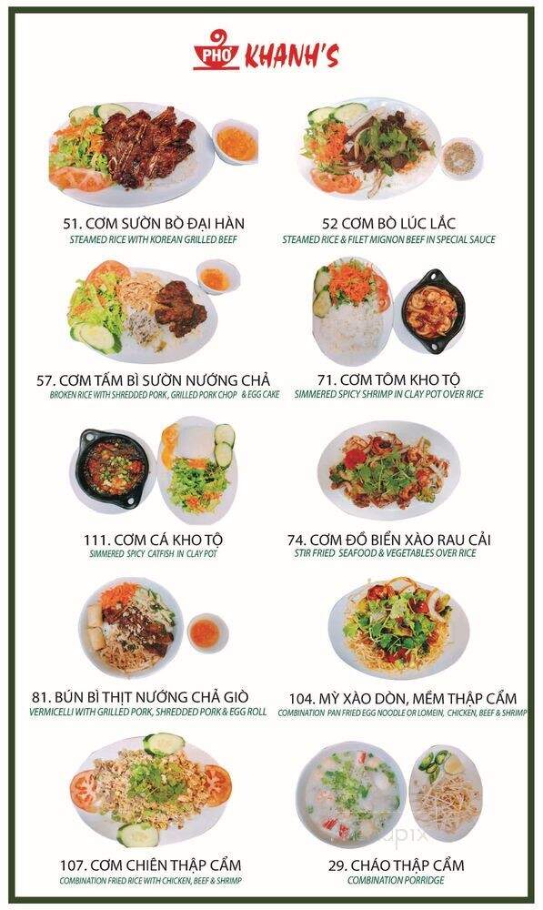 Khanh's Vietnamese Restaurant - Fort Worth, TX menu_pic