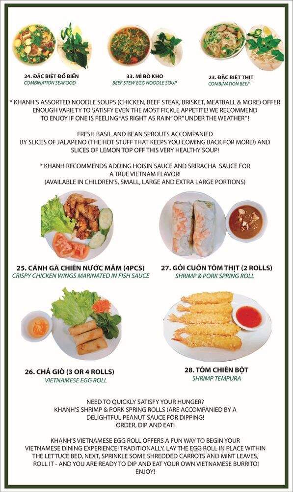 Khanh's Vietnamese Restaurant - Fort Worth, TX menu_pic
