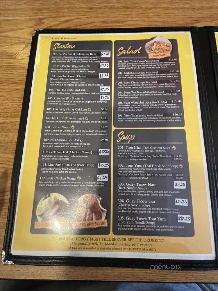 Khun Nai Thai Cuisine - Minneapolis, MN menu_pic