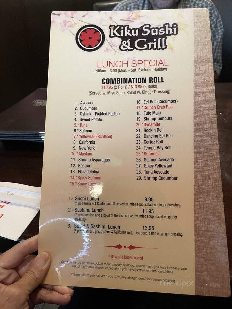 Kiku Sushi & Grill - Bradenton, FL menu_pic