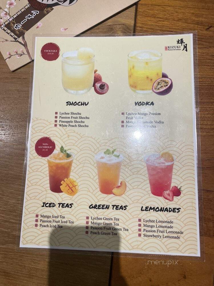 Kizuki Ramen & Izakaya - Tukwila, WA menu_pic