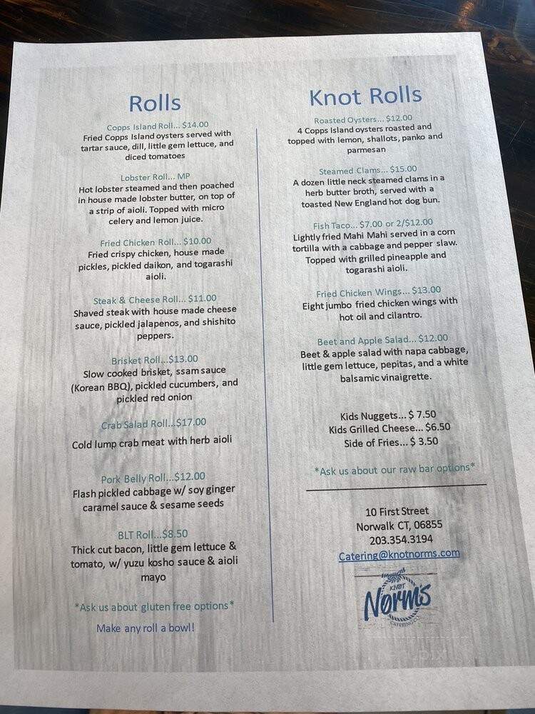 Knot Norm's Catering Co. - Norwalk, CT menu_pic