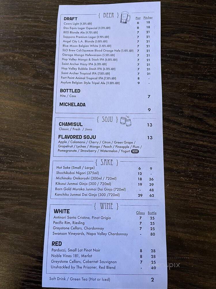 Knucks - Rowland Heights, CA menu_pic
