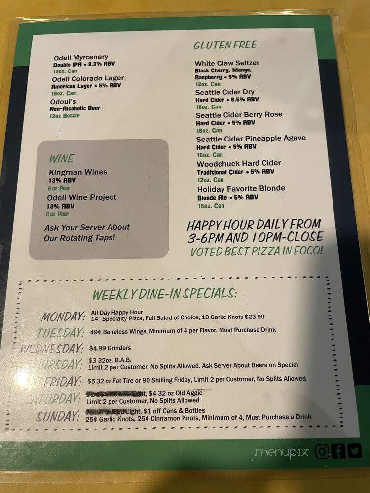 Krazy Karl's Pizza - Fort Collins, CO menu_pic