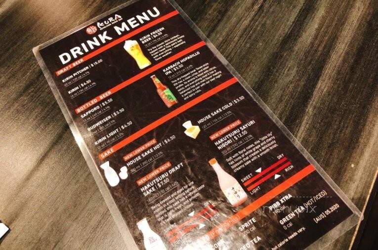 Kura Revolving Sushi Bar - Austin, TX menu_pic