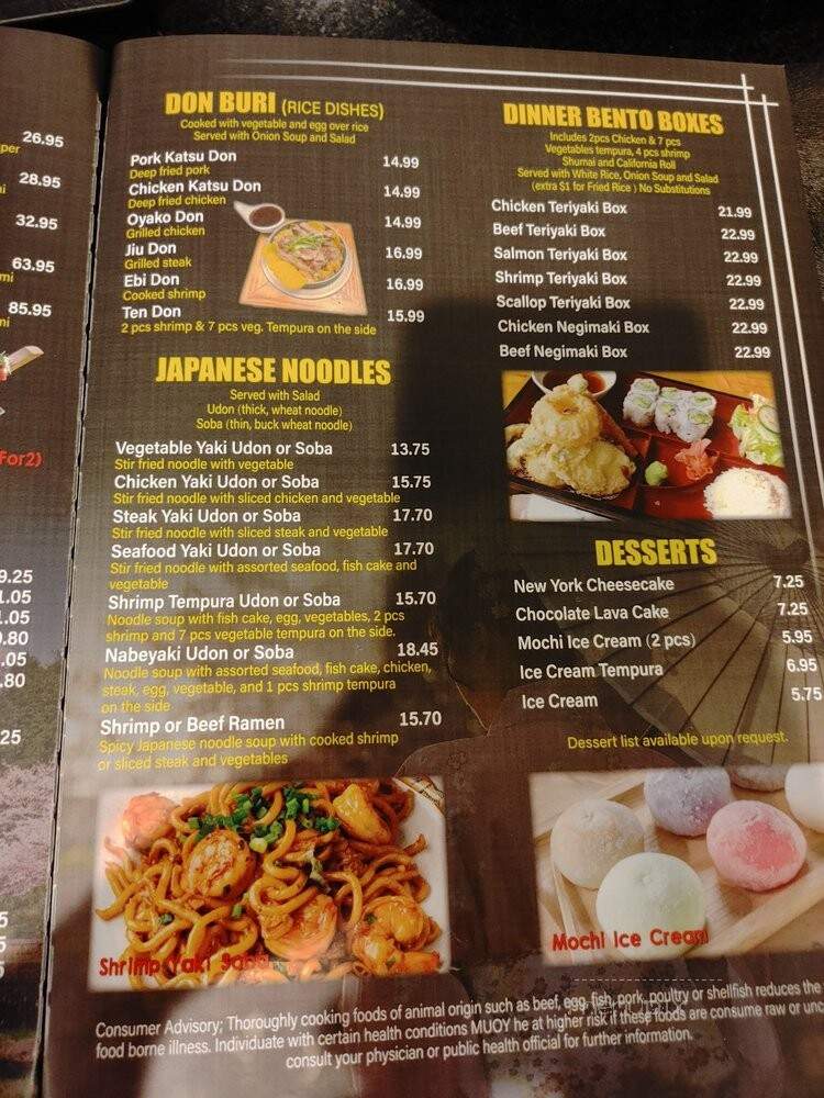 Kyoto Sushi Steakhouse - Vancouver, WA menu_pic