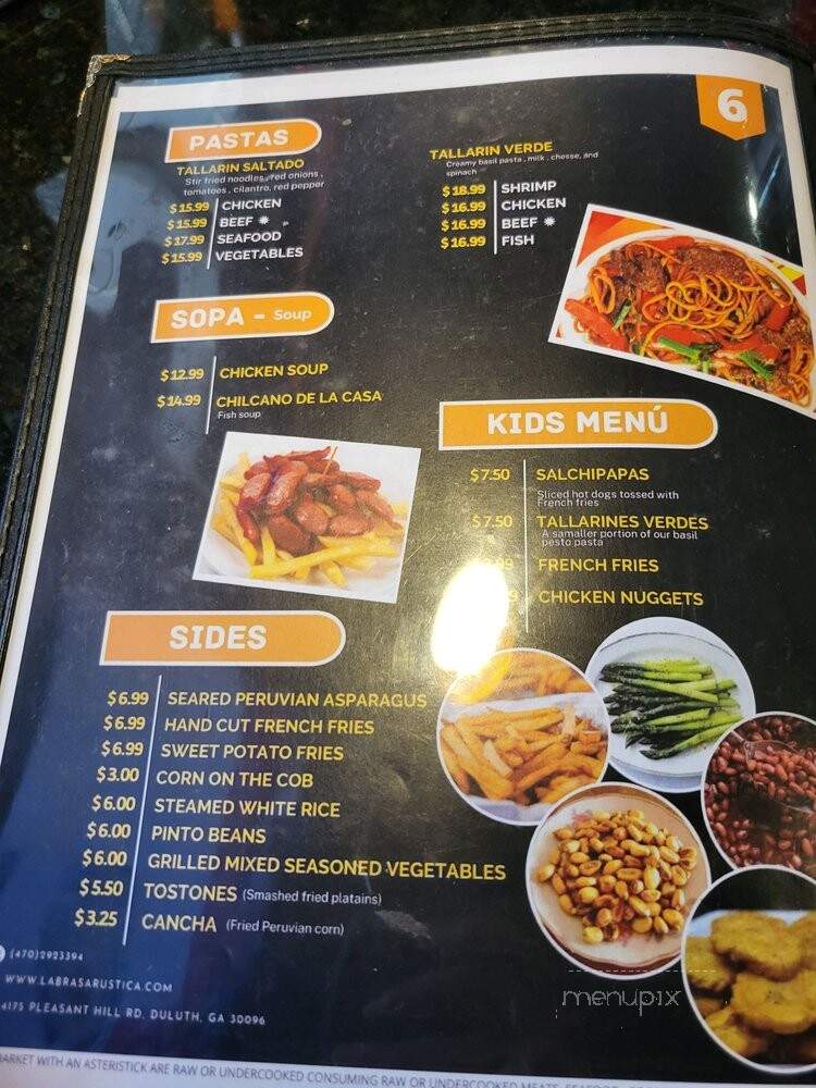 La Brasa Rustica - Duluth, GA menu_pic