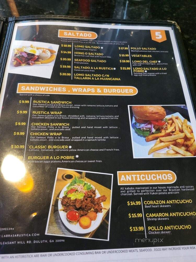 La Brasa Rustica - Duluth, GA menu_pic