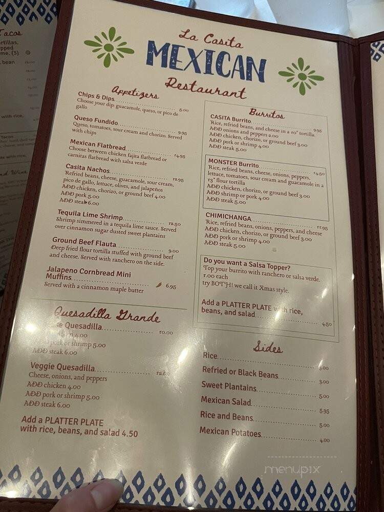 La Casita - Wilmington, VT menu_pic