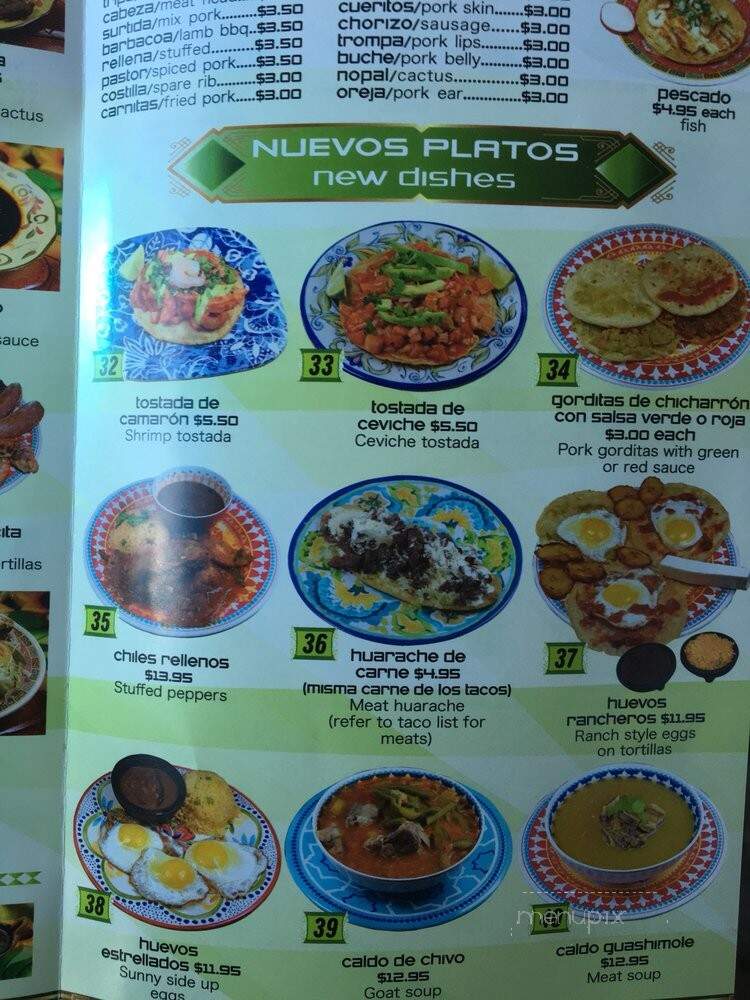 La Chocita - Bladensburg, MD menu_pic
