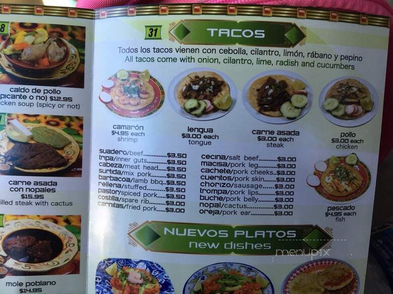 La Chocita - Bladensburg, MD menu_pic