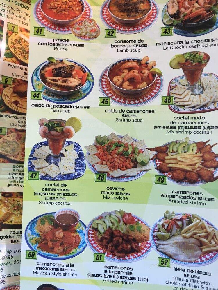 La Chocita - Bladensburg, MD menu_pic