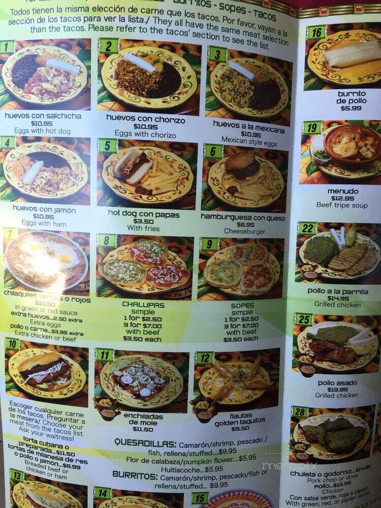 La Chocita - Bladensburg, MD menu_pic