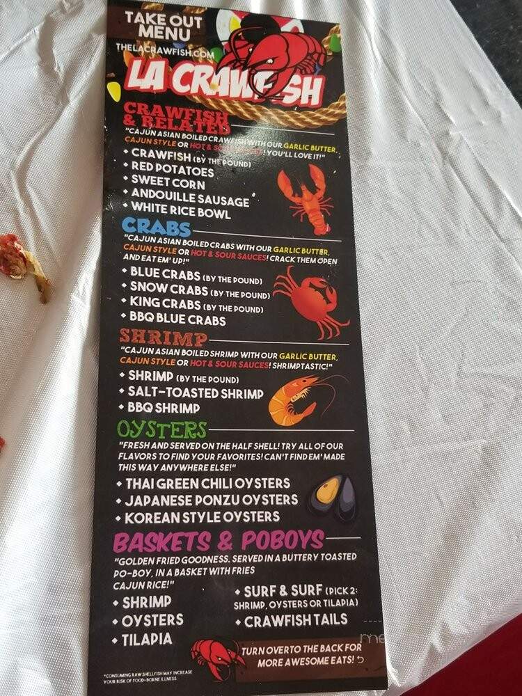 LA Crawfish - Pasadena, TX menu_pic