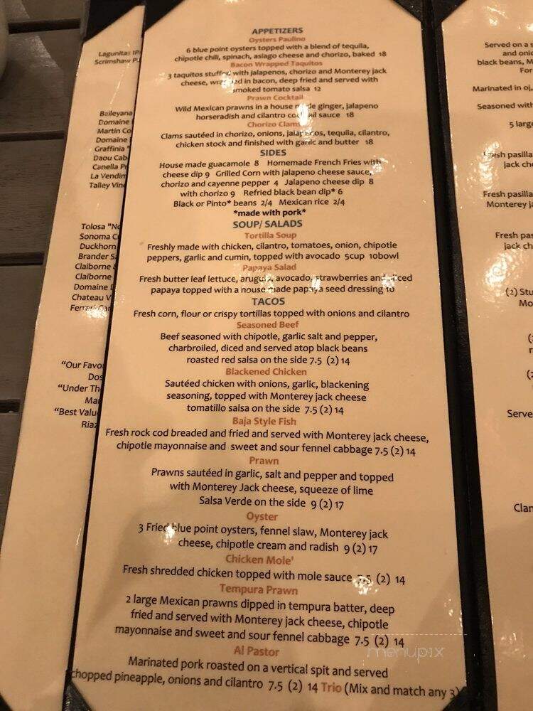 La Esquina Taqueria - San Luis Obispo, CA menu_pic