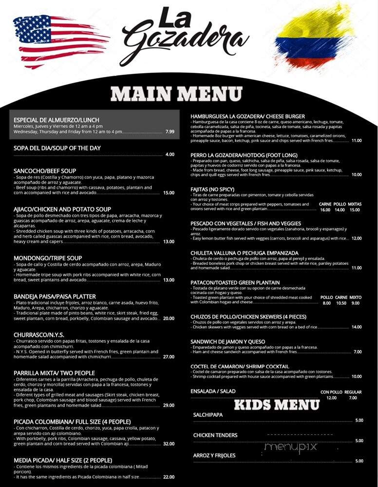 La Gozadera Restaurant & Bar - Chicago, IL menu_pic