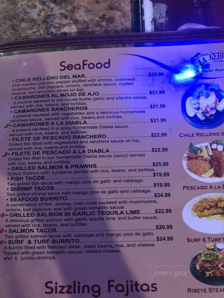 La Kebrada - Fresno, CA menu_pic
