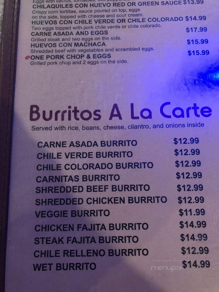 La Kebrada - Fresno, CA menu_pic
