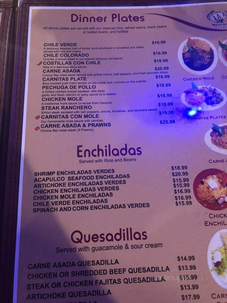 La Kebrada - Fresno, CA menu_pic