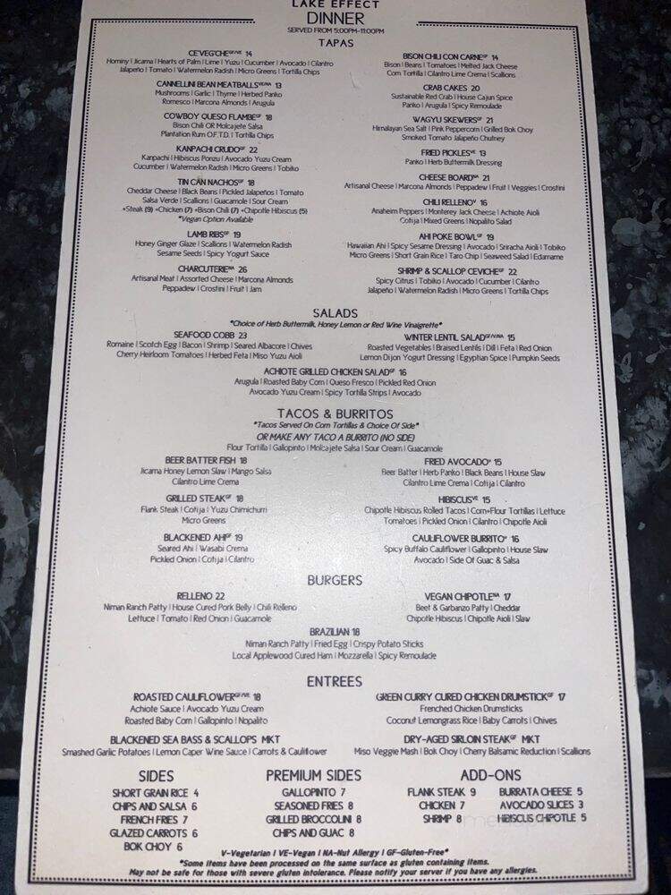 Lake Effect - Salt Lake City, UT menu_pic