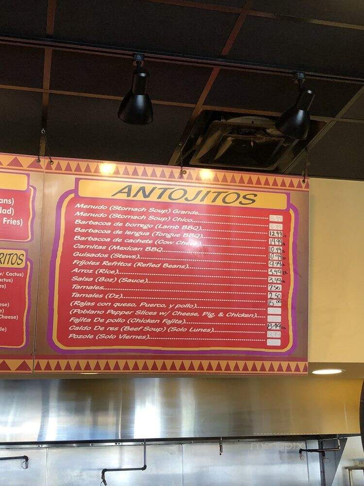 La Nueva De Zacatecas - Dallas, TX menu_pic