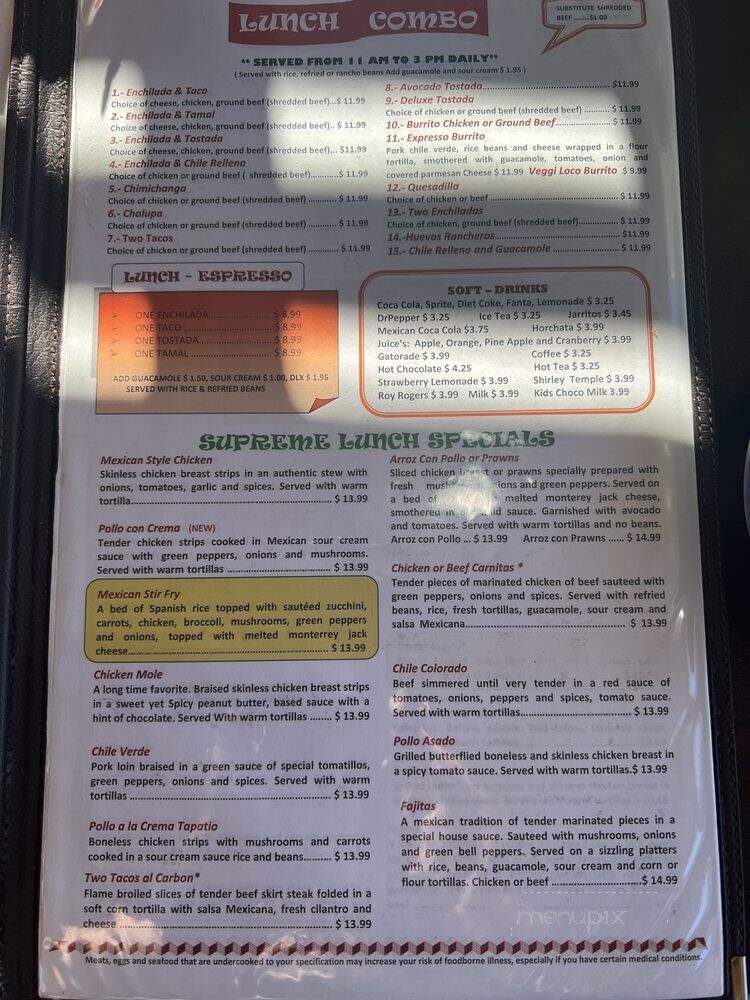 La Tapatio Mexican Restaurant - Everett, WA menu_pic