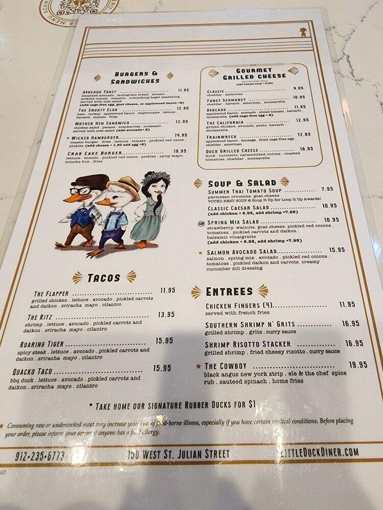 Little Duck Diner - Savannah, GA menu_pic