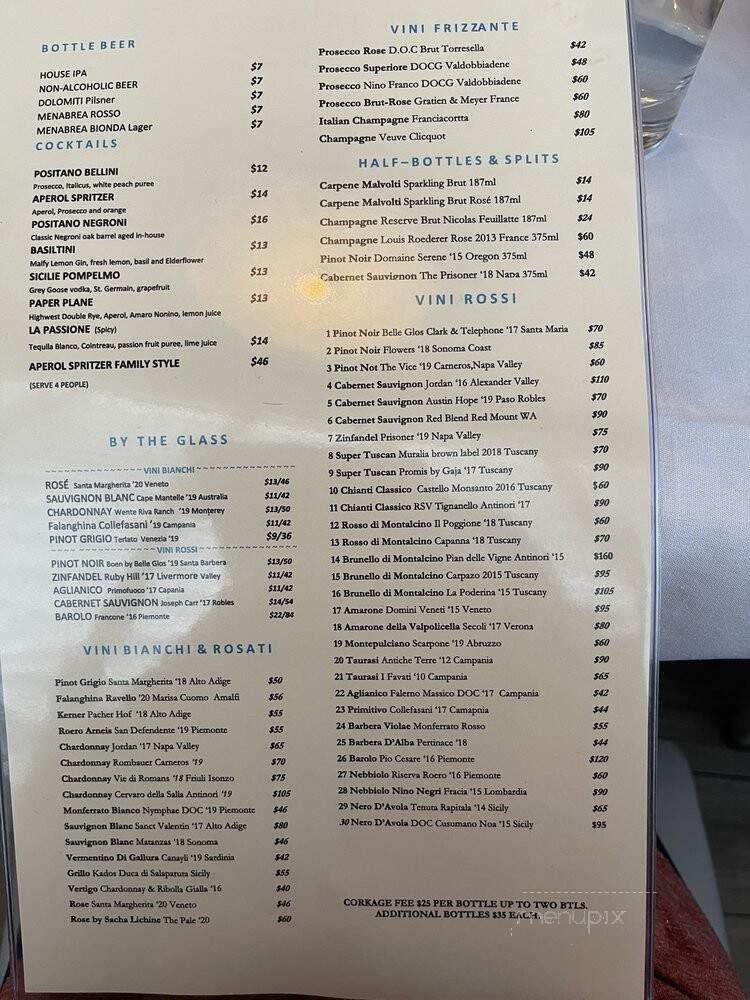 Locanda Positano - Lafayette, CA menu_pic