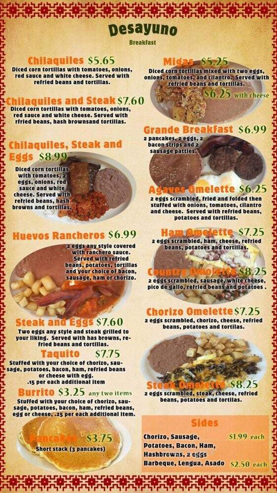 Los Agaves - Carlsbad, NM menu_pic