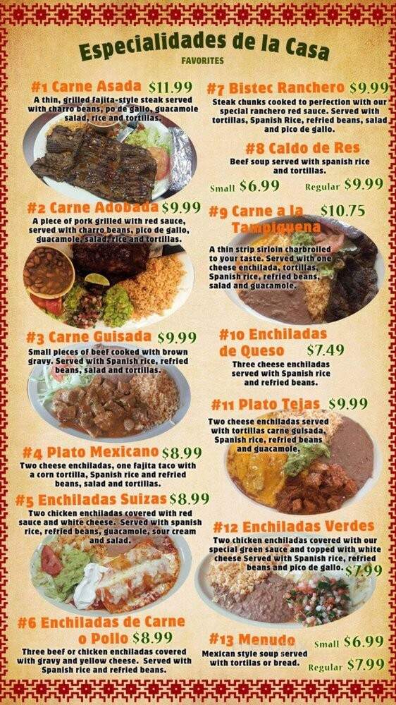 Los Agaves - Carlsbad, NM menu_pic