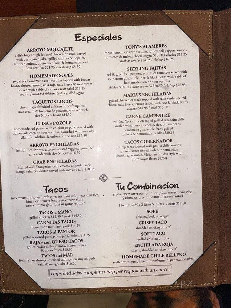 Los Arroyos - Goleta, CA menu_pic