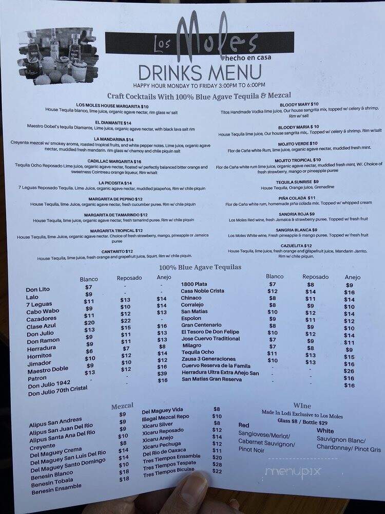 Los Moles - El Cerrito, CA menu_pic