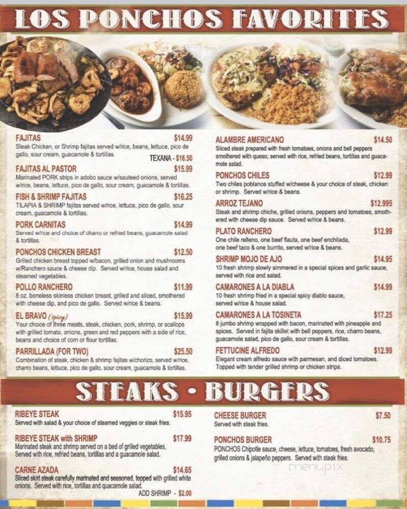 Los Ponchos Mexican Grill - Lake Charles, LA menu_pic