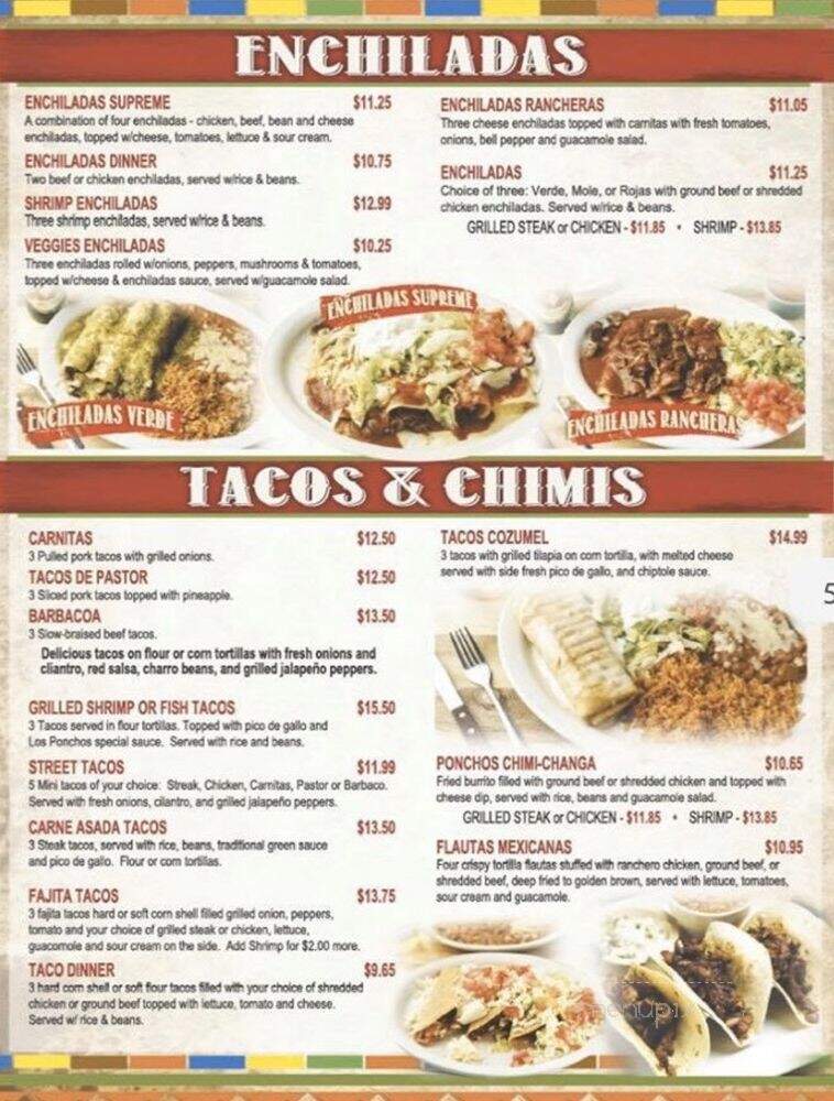 Los Ponchos Mexican Grill - Lake Charles, LA menu_pic