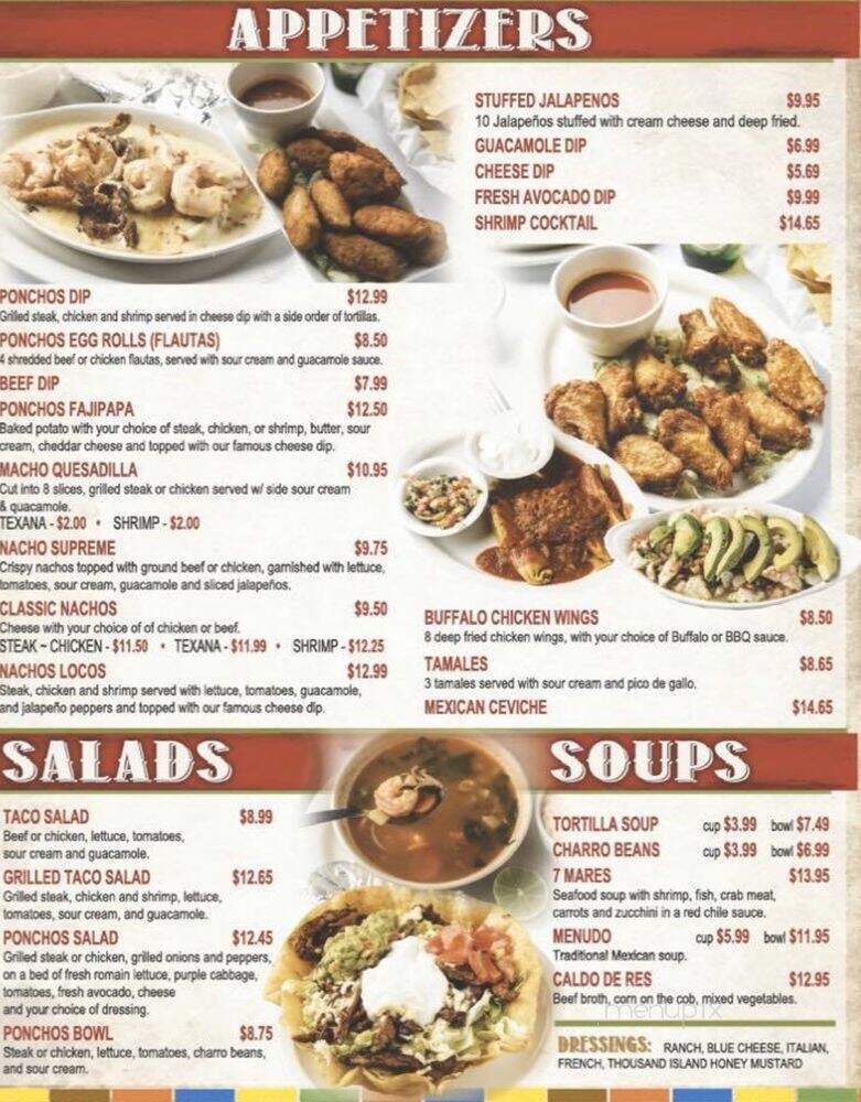 Los Ponchos Mexican Grill - Lake Charles, LA menu_pic