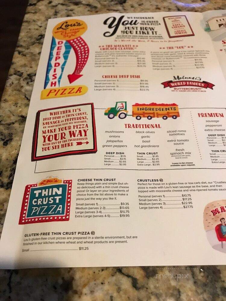 Lou Malnati's Pizzeria - Phoenix, AZ menu_pic