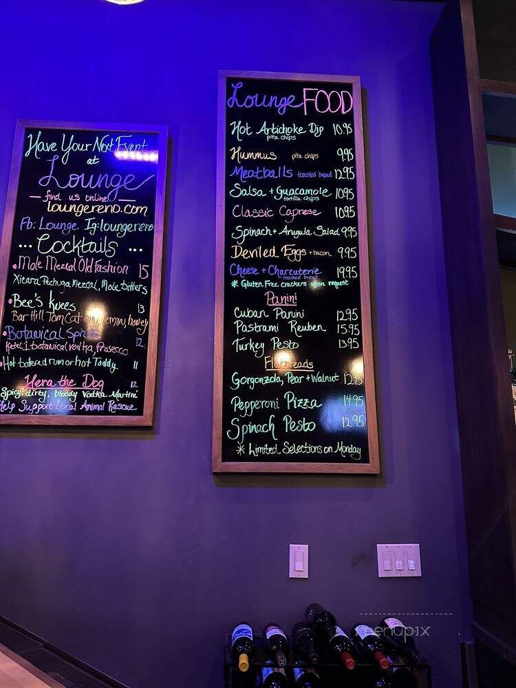 Lounge - Reno, NV menu_pic