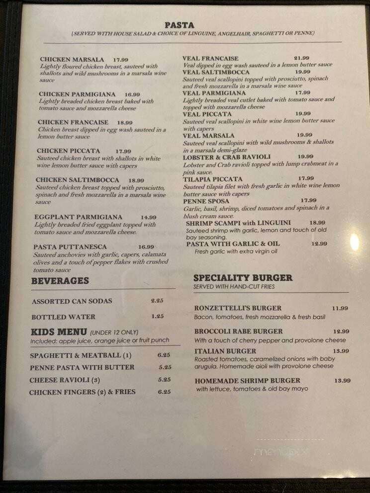 Luca's Italian Bistro - Easton, PA menu_pic