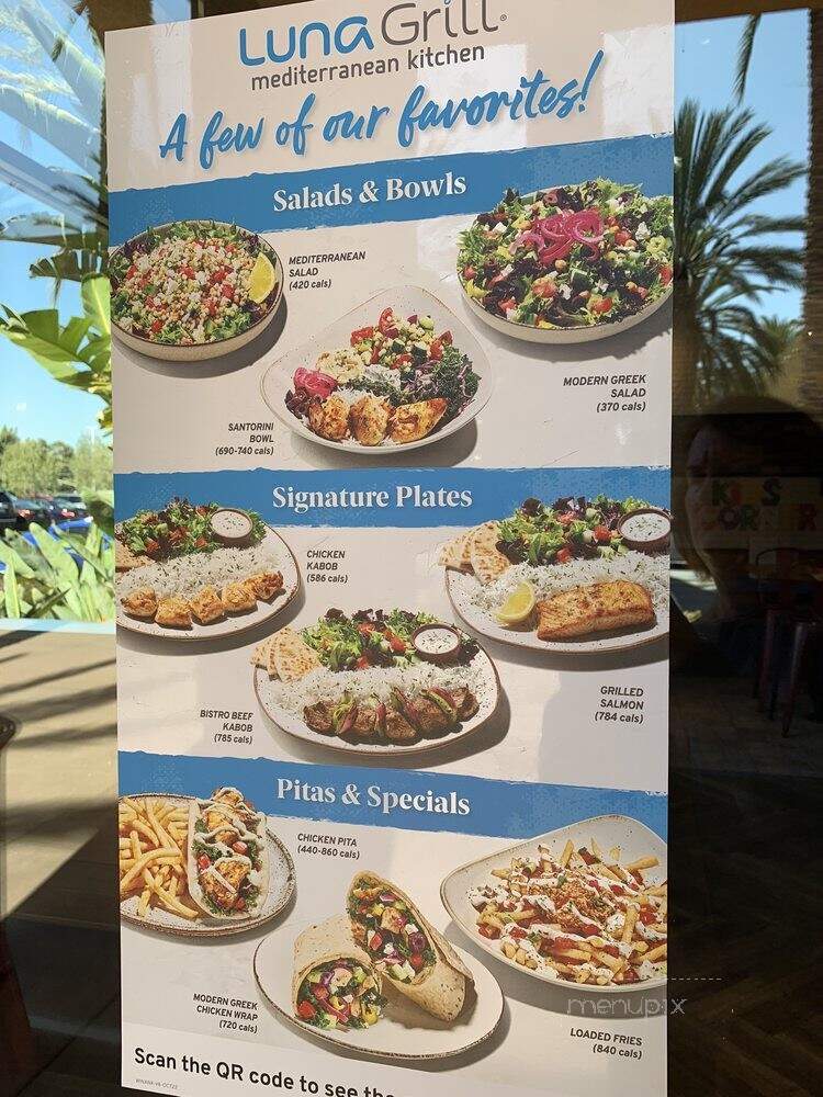 Luna Grill - Irvine, CA menu_pic
