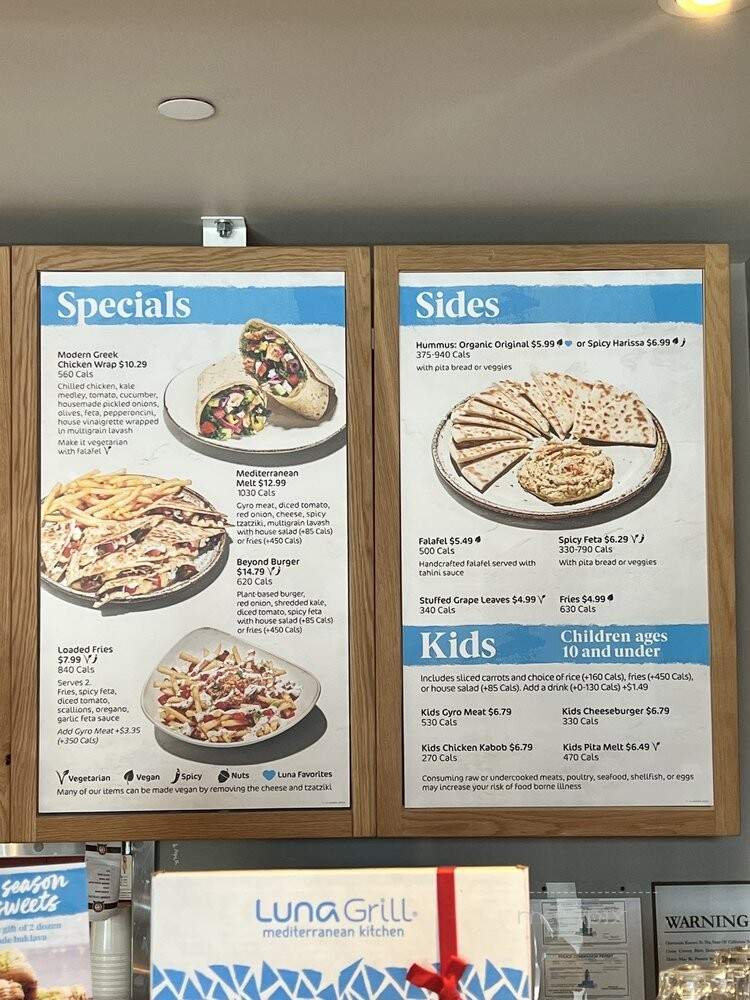 Luna Grill - Sherman Oaks, CA menu_pic