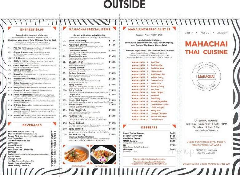 Mahachai Thai Cuisine - Moreno Valley, CA