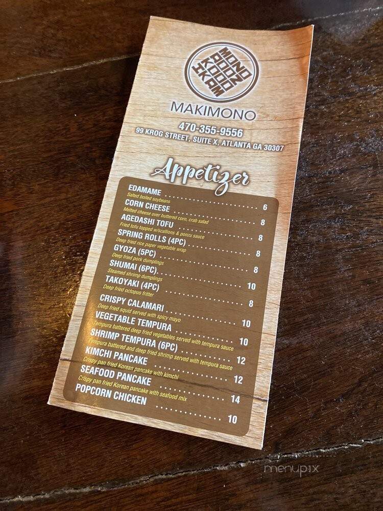 Makimono - Atlanta, GA menu_pic