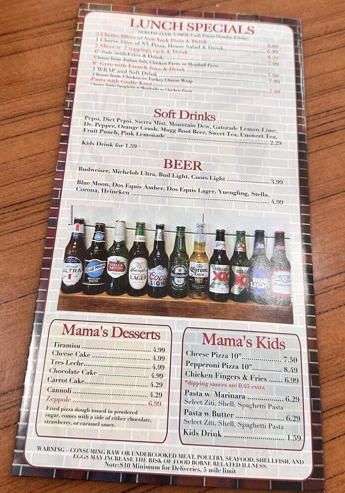 Mamas Pizza & Grill - Jacksonville, FL menu_pic