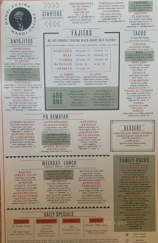 Mandi Cocina Mexicana - Tomball, TX menu_pic
