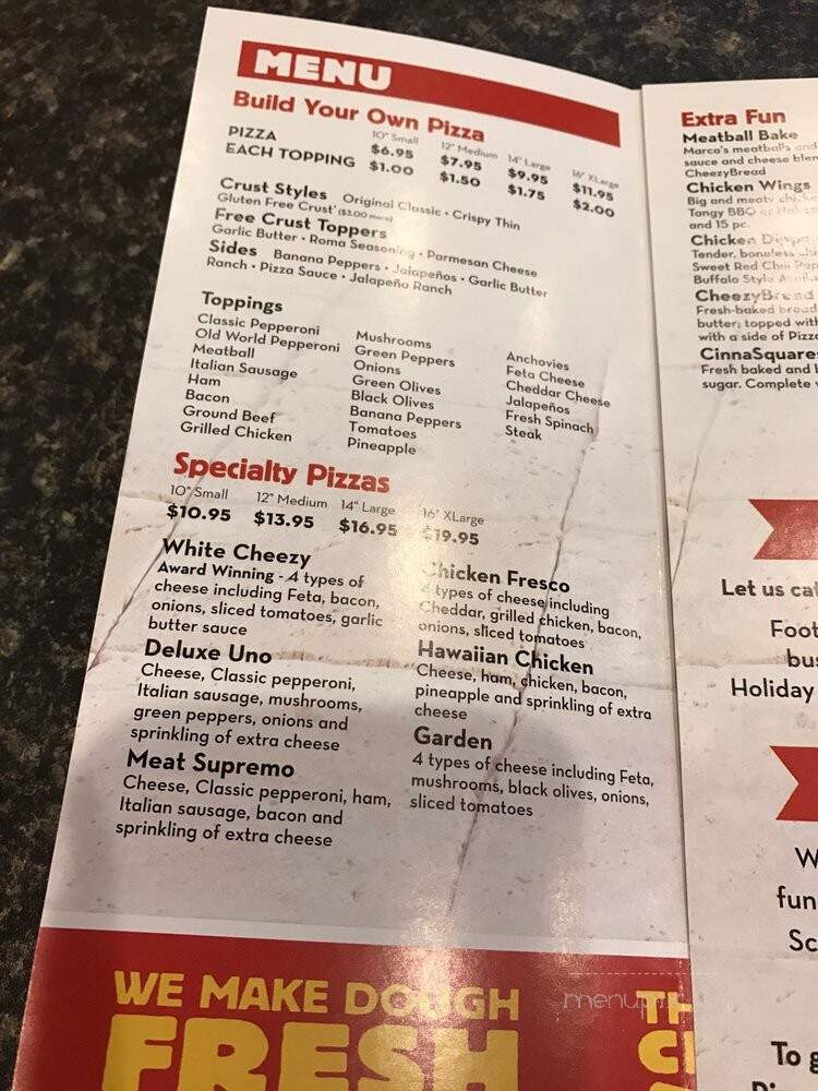 Marco's Pizza - Franklin, TN menu_pic