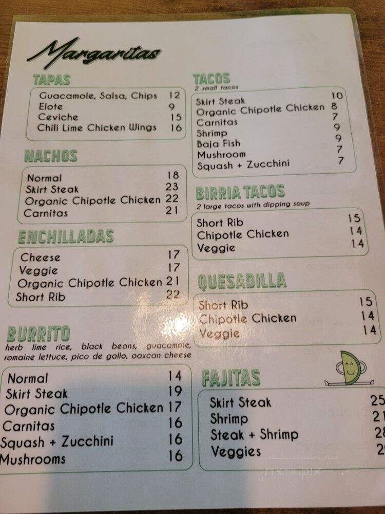Margaritas - Honolulu, HI menu_pic